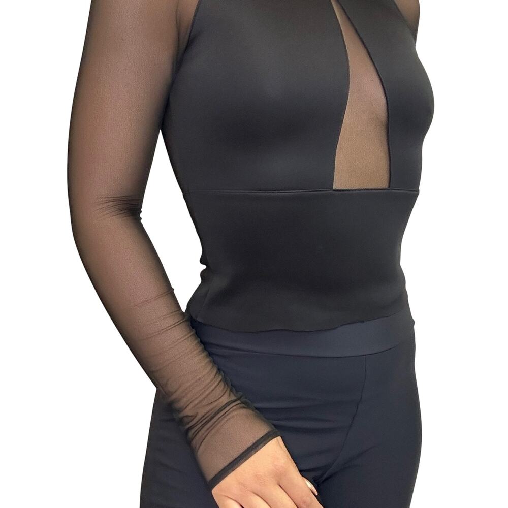 Black Long sleeve  Sheer  Top medium